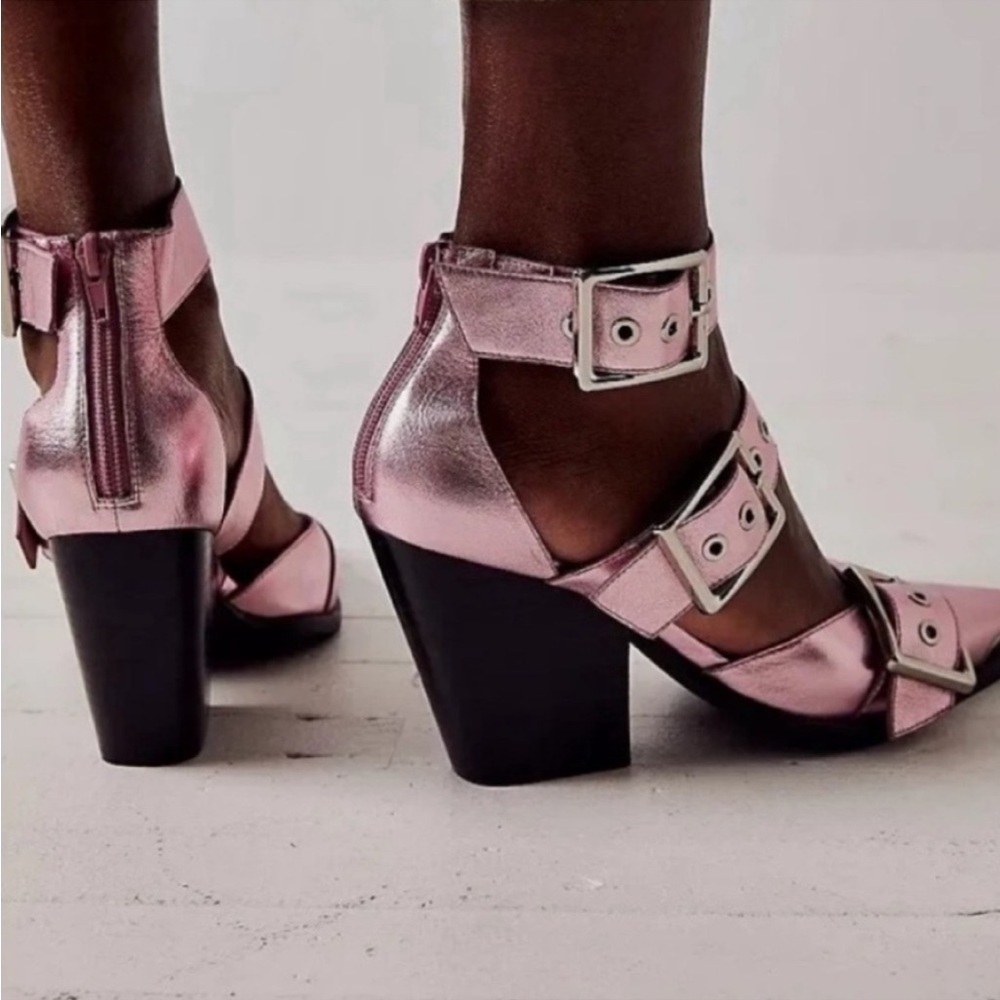 Free People x Jeffrey Campbell Hendrix Heels Pink Size 8 NWT READ - Picture 13 of 13